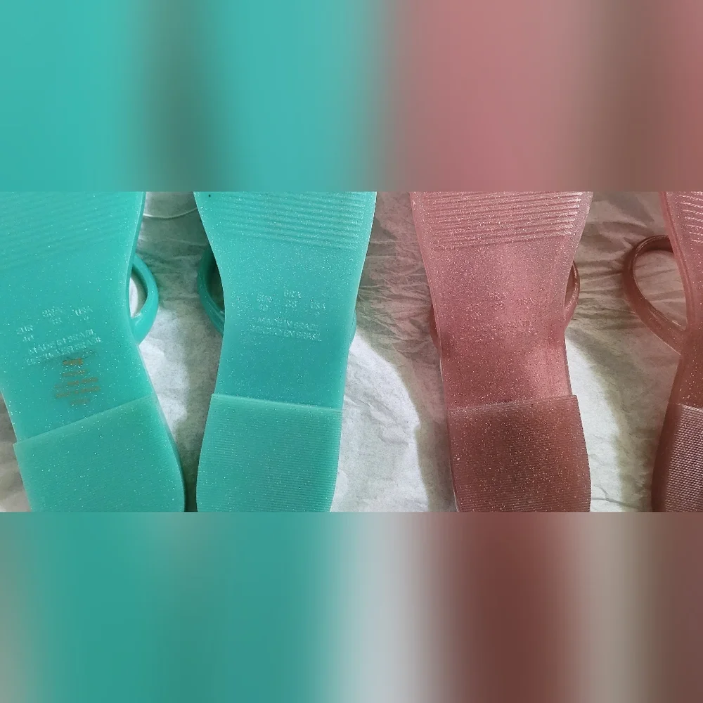 NWOT! Steve Madden Women's Pike Aqua/Pink Jelly Sandal Bundle Size 9 - Picture 5 of 5